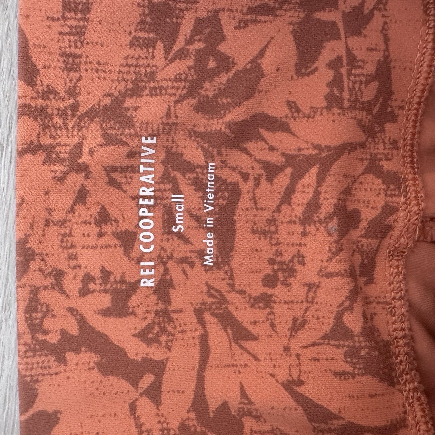 REI Leggings Womens Small Orange Floral Take Your Time 7/8 Length Athleisure