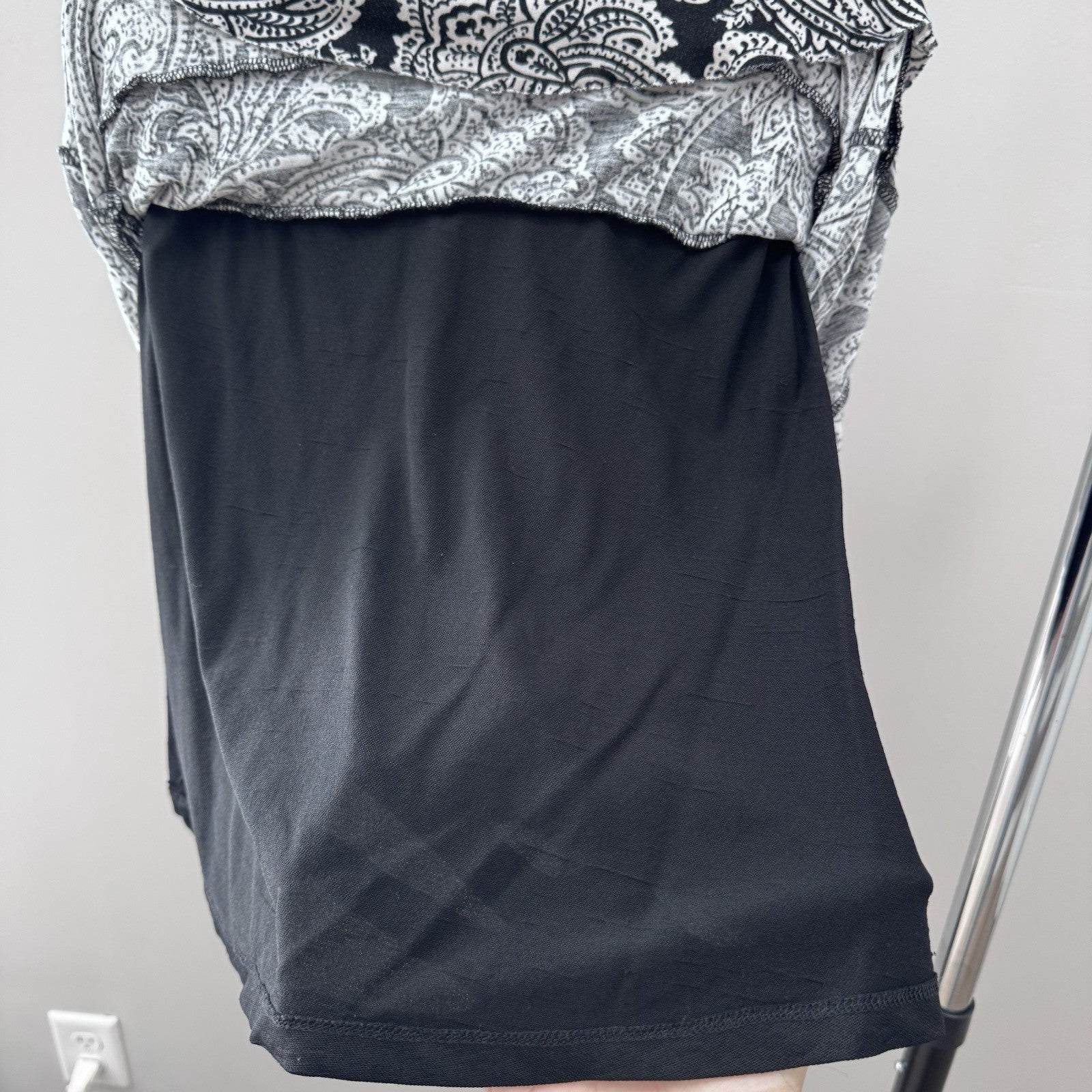 INC International Concepts Skirt Size S Black White Ruffle Tiered Lined