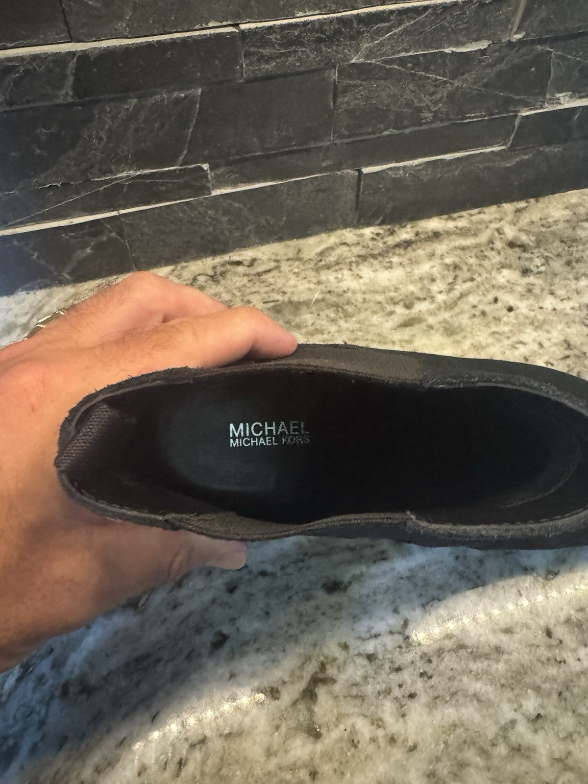 Michael Kors Lottie womens 9 Black suede block heel ankle boot Great Condition!