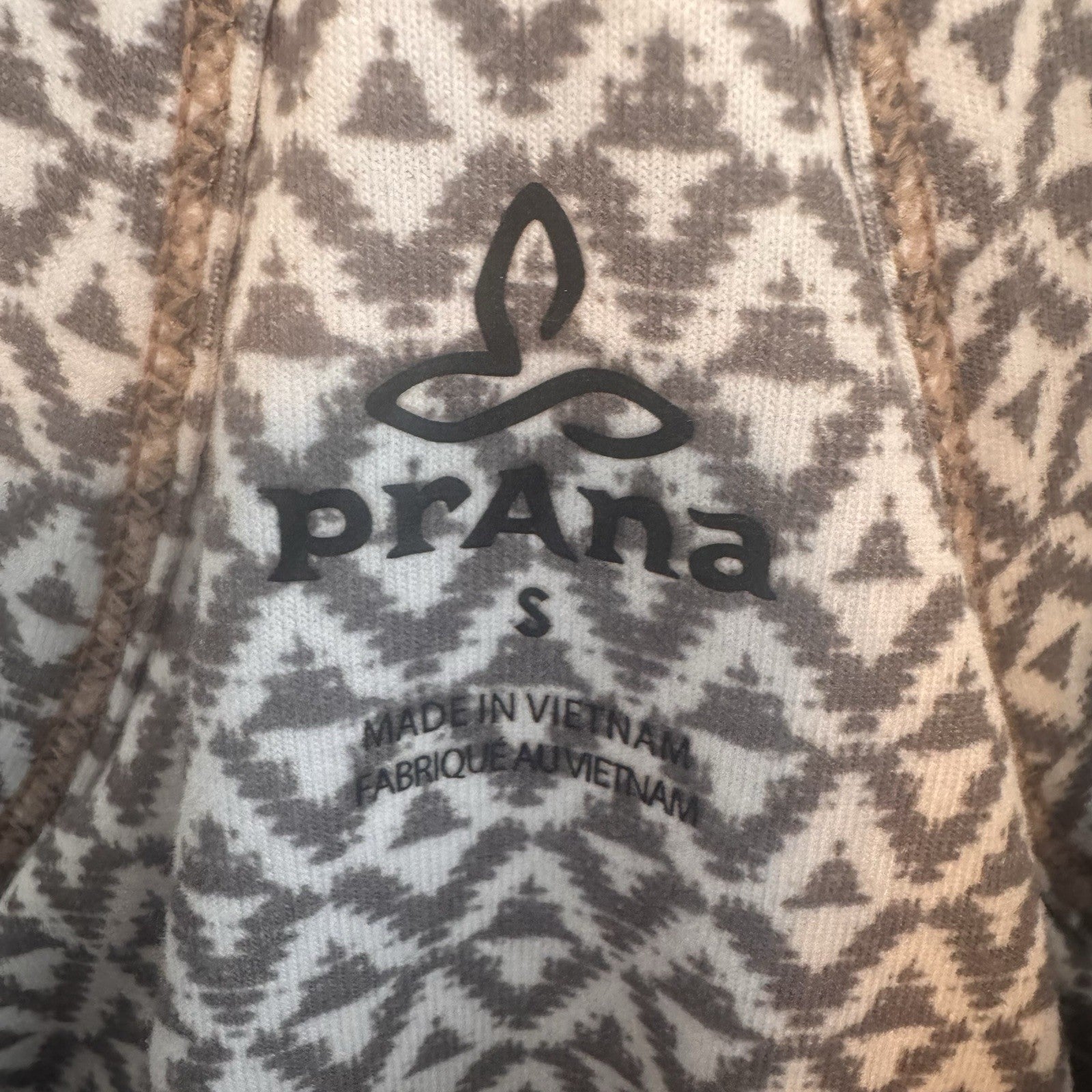 prAna Womens Small Gray Geometric Racerback Athletic Dress Built-in Shelf Bra