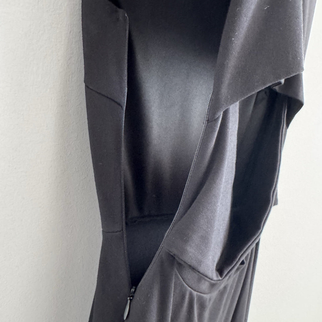 Just Me Black Open Back Dress Small Made USA Sleeveless Stretch