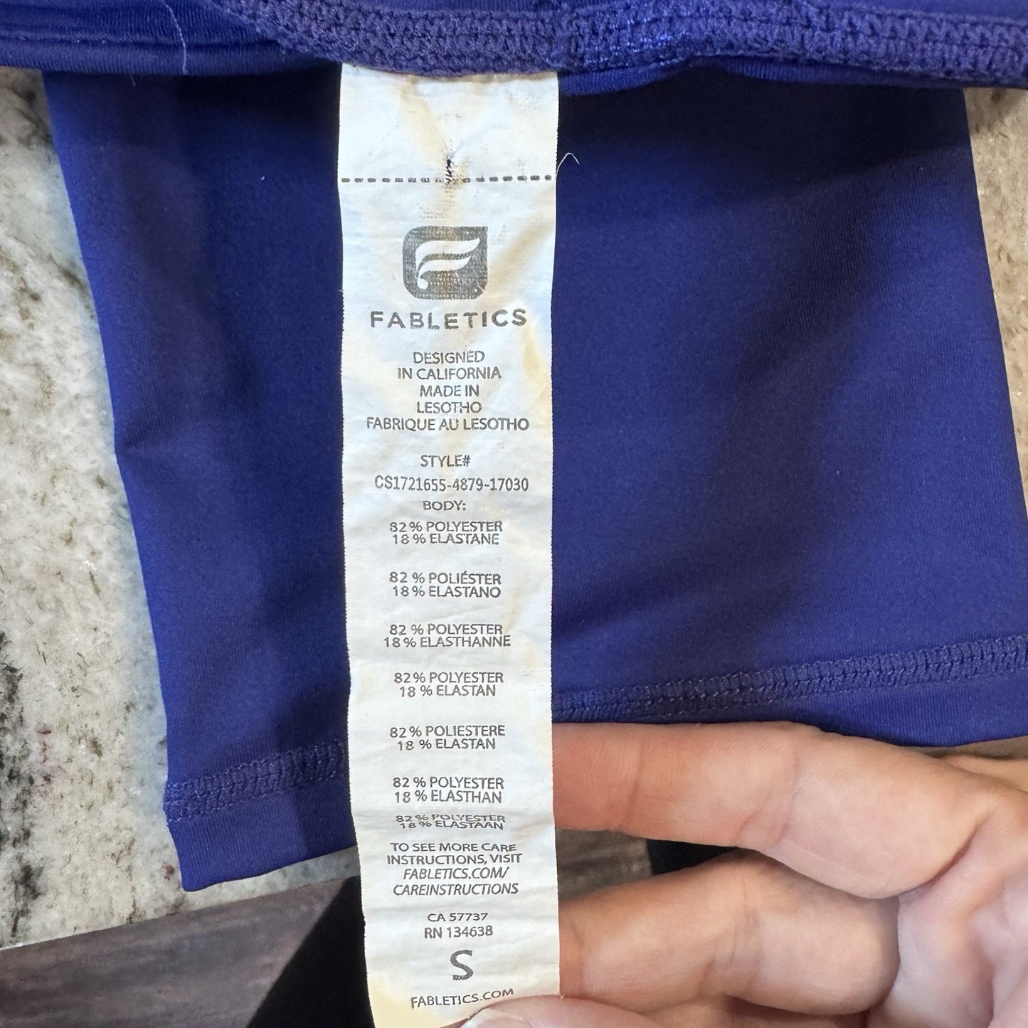 Fabletics Women’s PowerHold Leggings Small Blue High Waist Stretch Workout Pants