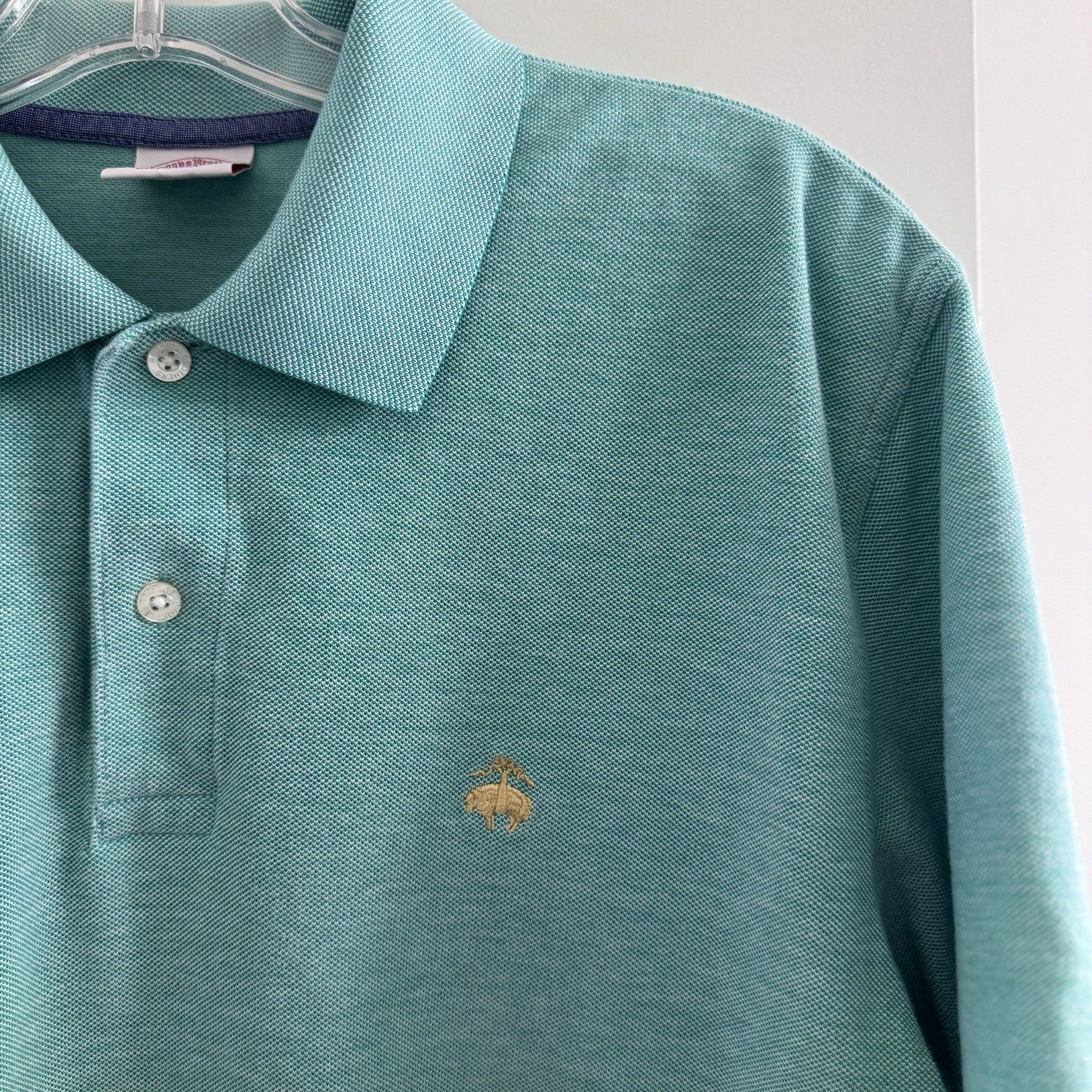 Brooks Brothers 346 Green Performance Polo Shirt L Original Fit 100% Cotton