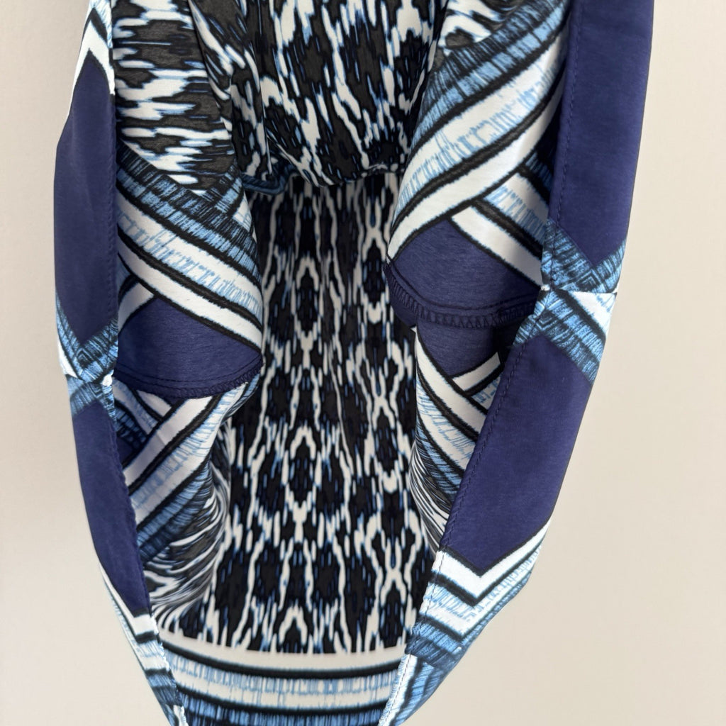 Express XS Strapless Blue Ikat Print Mini Dress Summer Resort