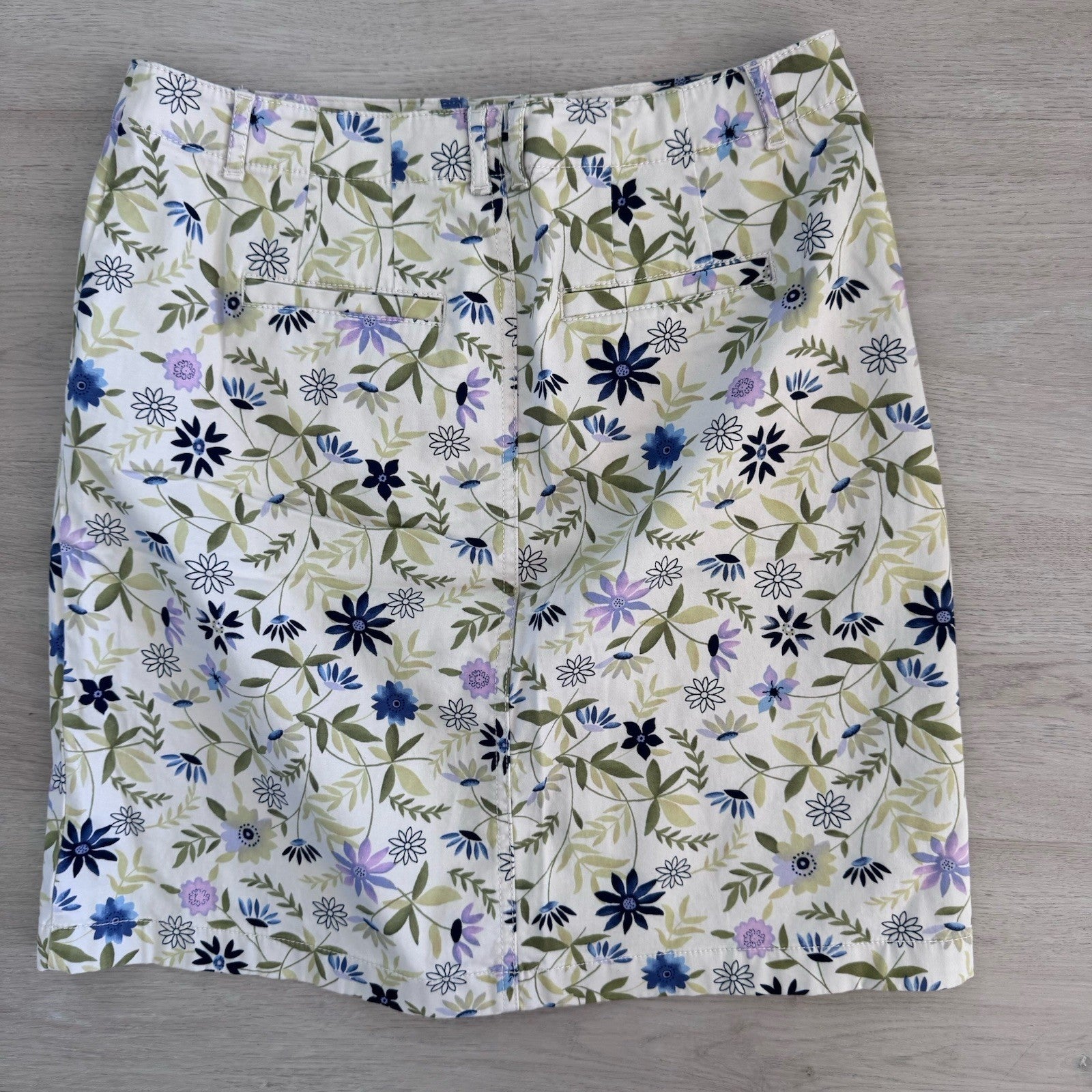 J Jill Women’s Live In Chino Floral Mini Skirt 2P Cotton Stretch