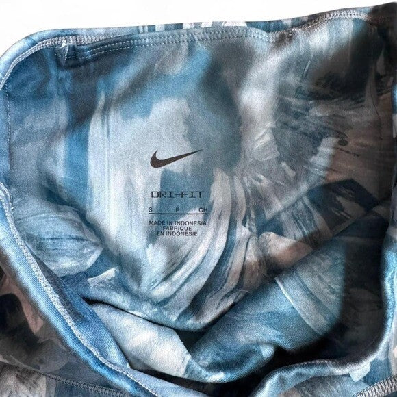 Nike Dri-FIT Blue Abstract Print Leggings | Size Small
