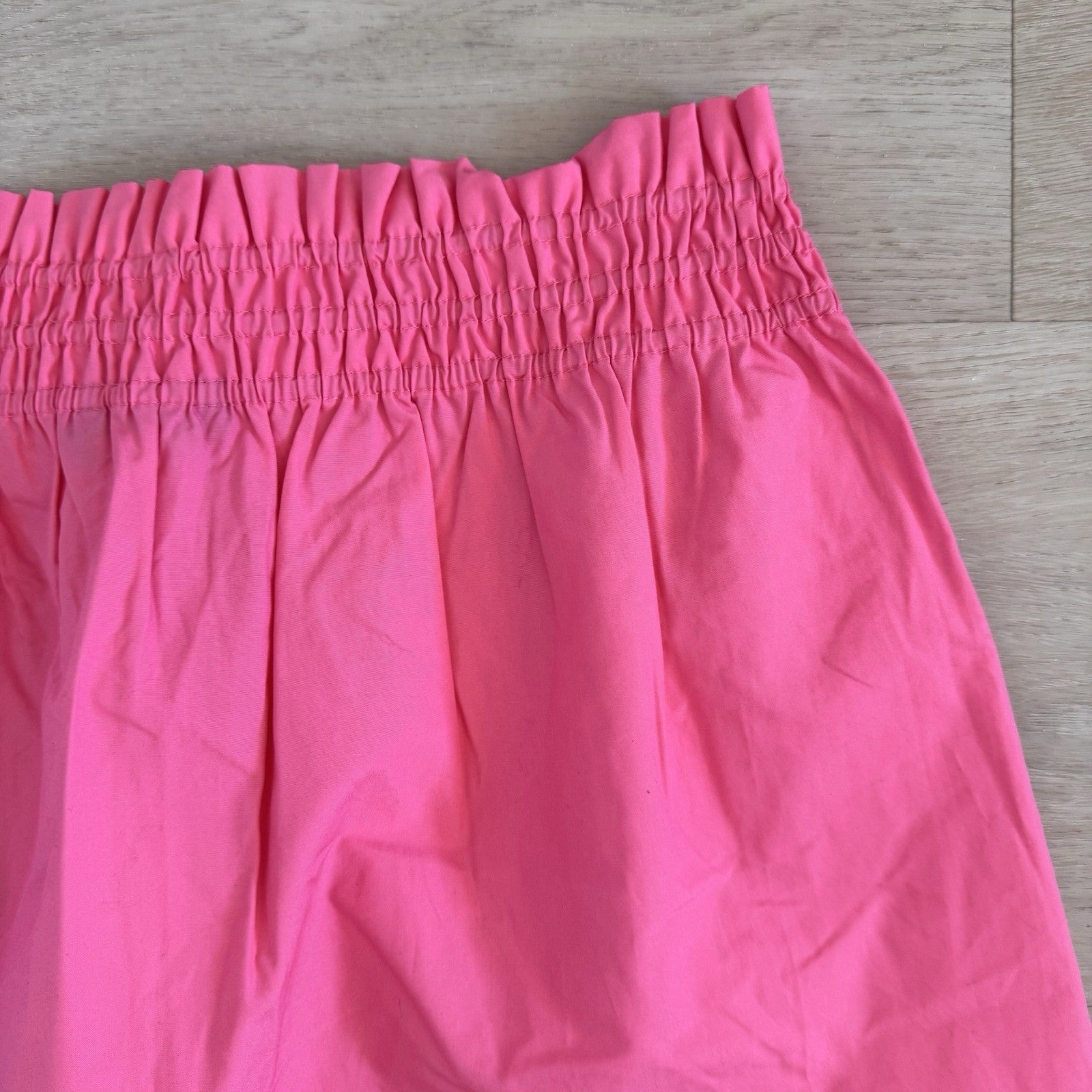 J.Crew Pink Elastic Waist Skirt Size 4 Cotton Pockets Summer Women’s