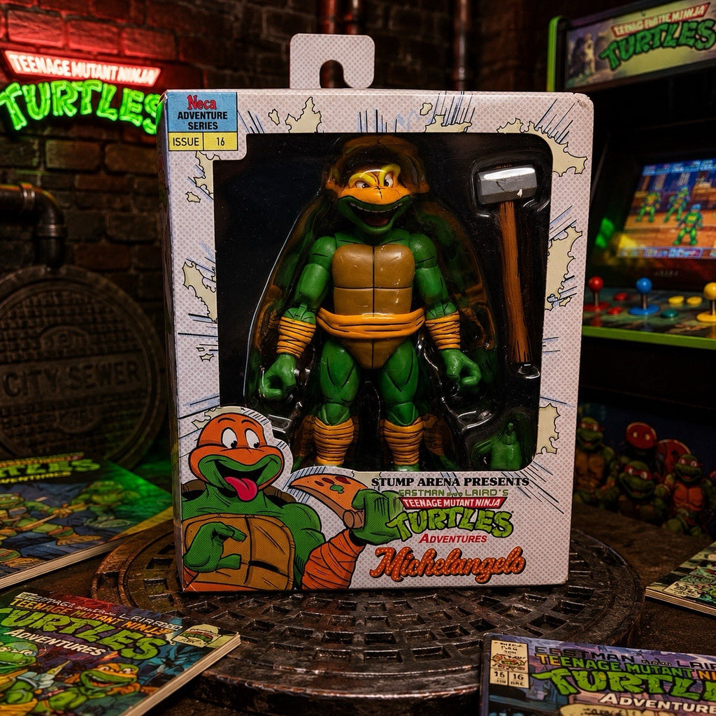 NECA TMNT Adventures Michelangelo Stump Arena Issue 16 Figure Sealed