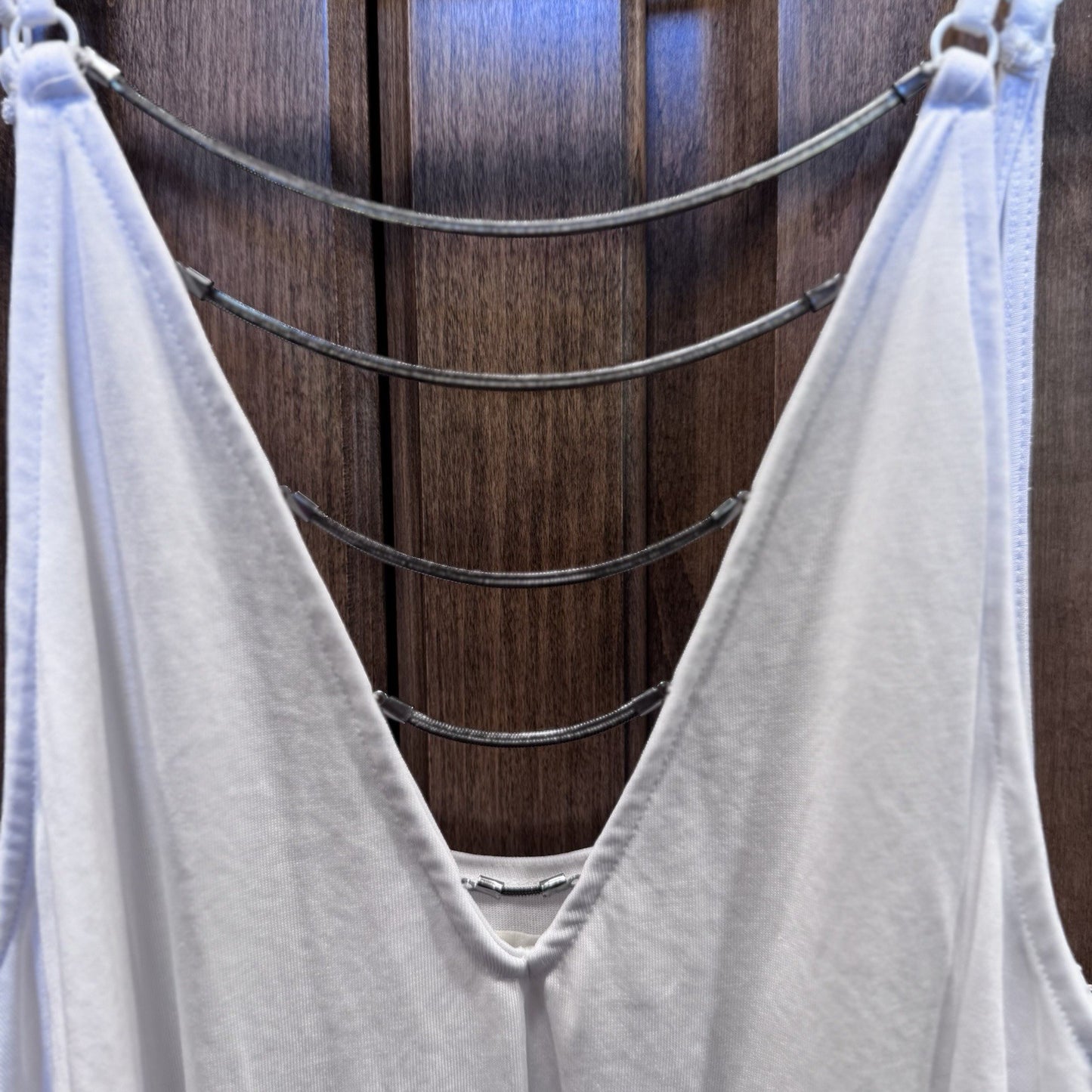 Silence + Noise White Strappy Back Tank Top Small S Urban Outfitters