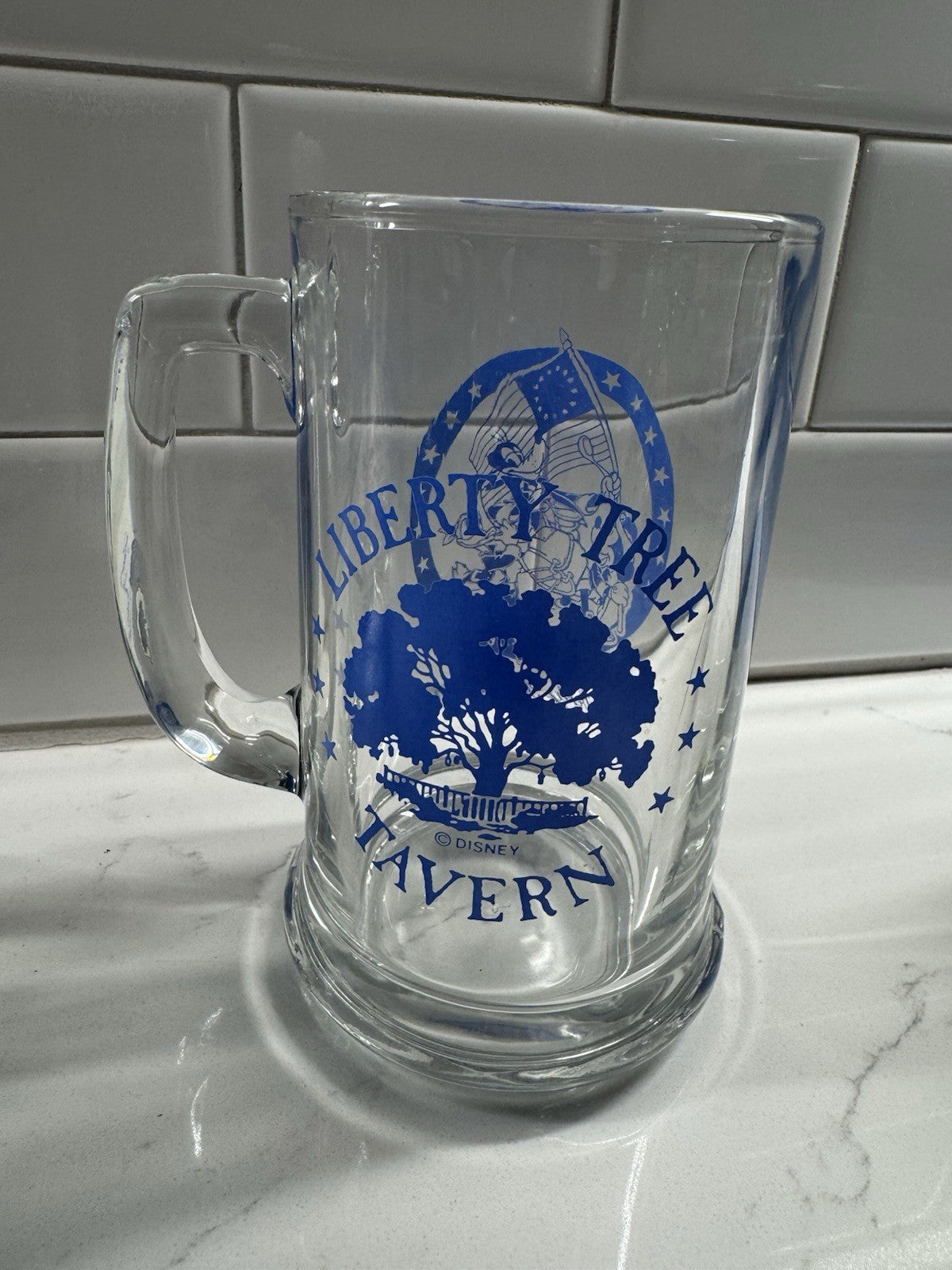 Vintage Disney Liberty Tree Tavern Glass Beer Mugs Set Spirit of 76 Patriotic