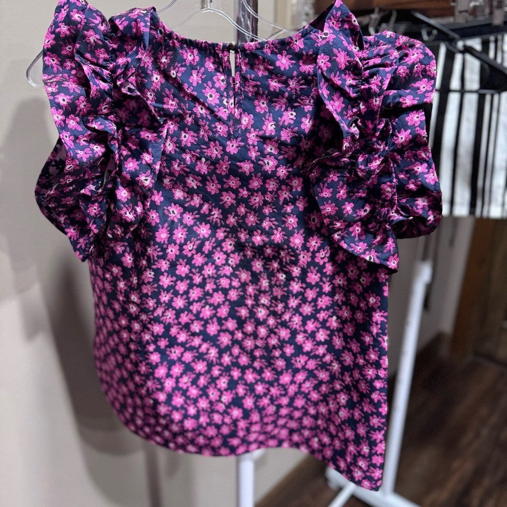 MYSTIC TWILIGHT NAVY FLORAL SLEEVELESS TOP NWT SMALL