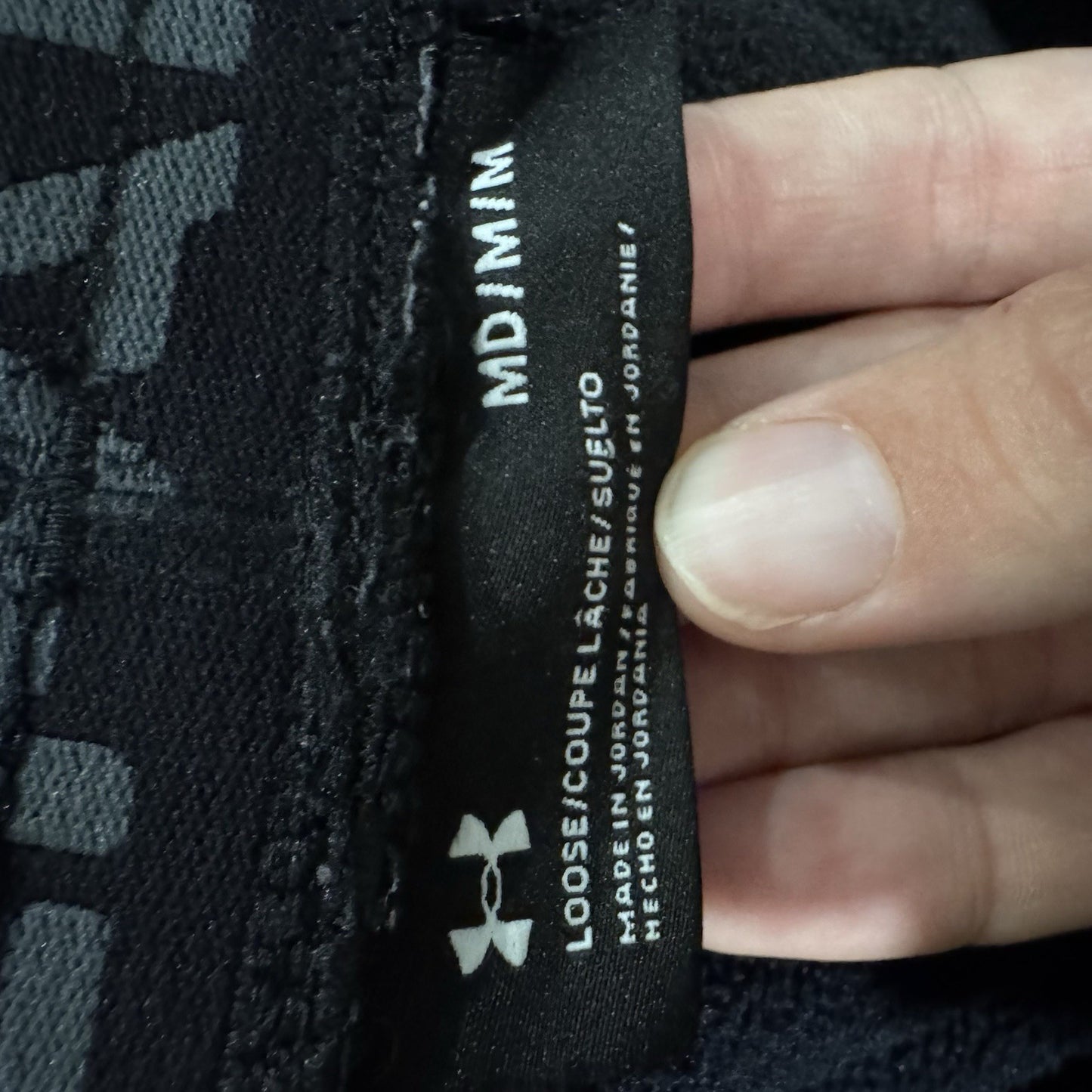 Under Armour Men’s Black Fleece Jogger Pants Size M Loose Fit Made in Jordan