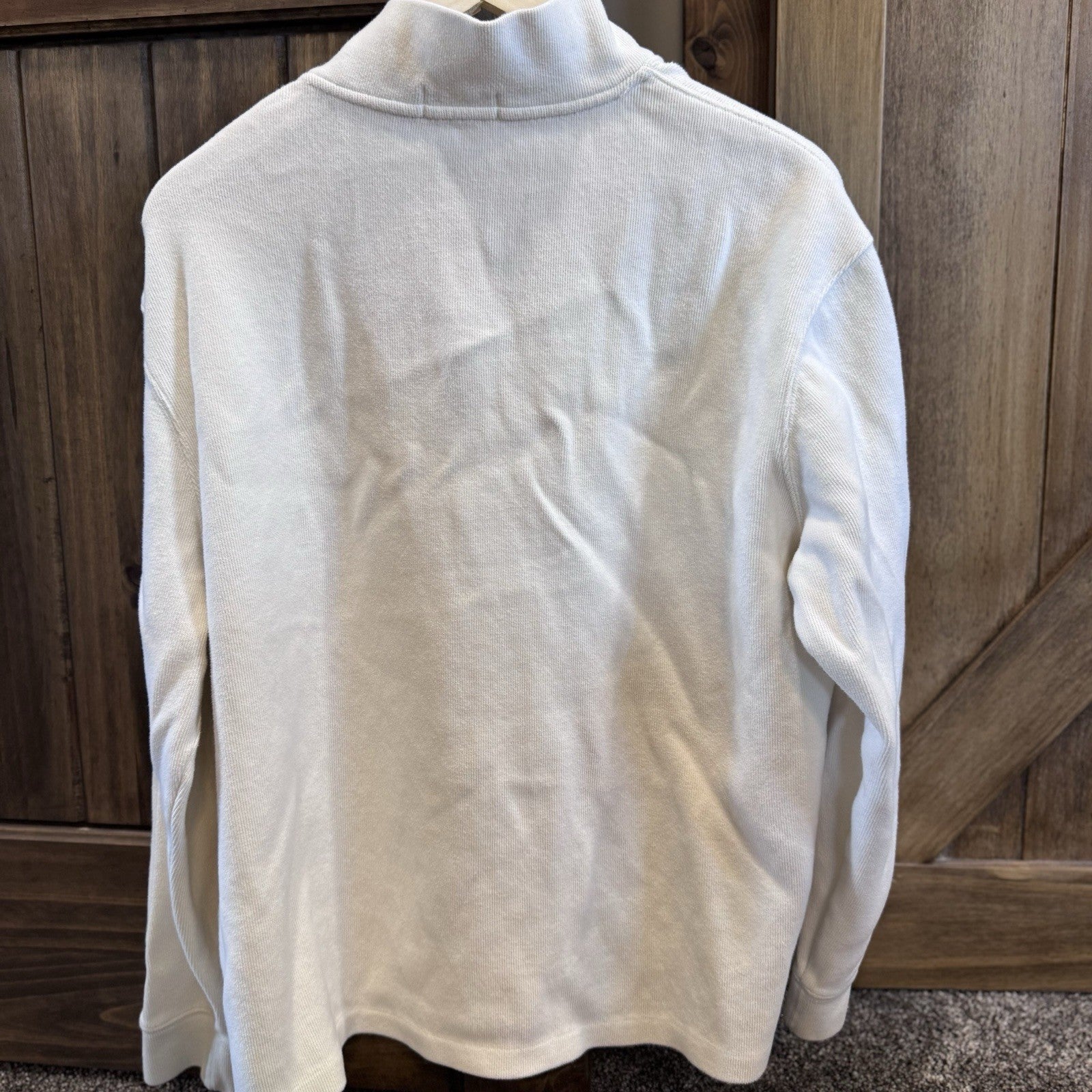 Polo Ralph Lauren Men’s XL White 1/4 Zip Pullover Sweatshirt 100%
