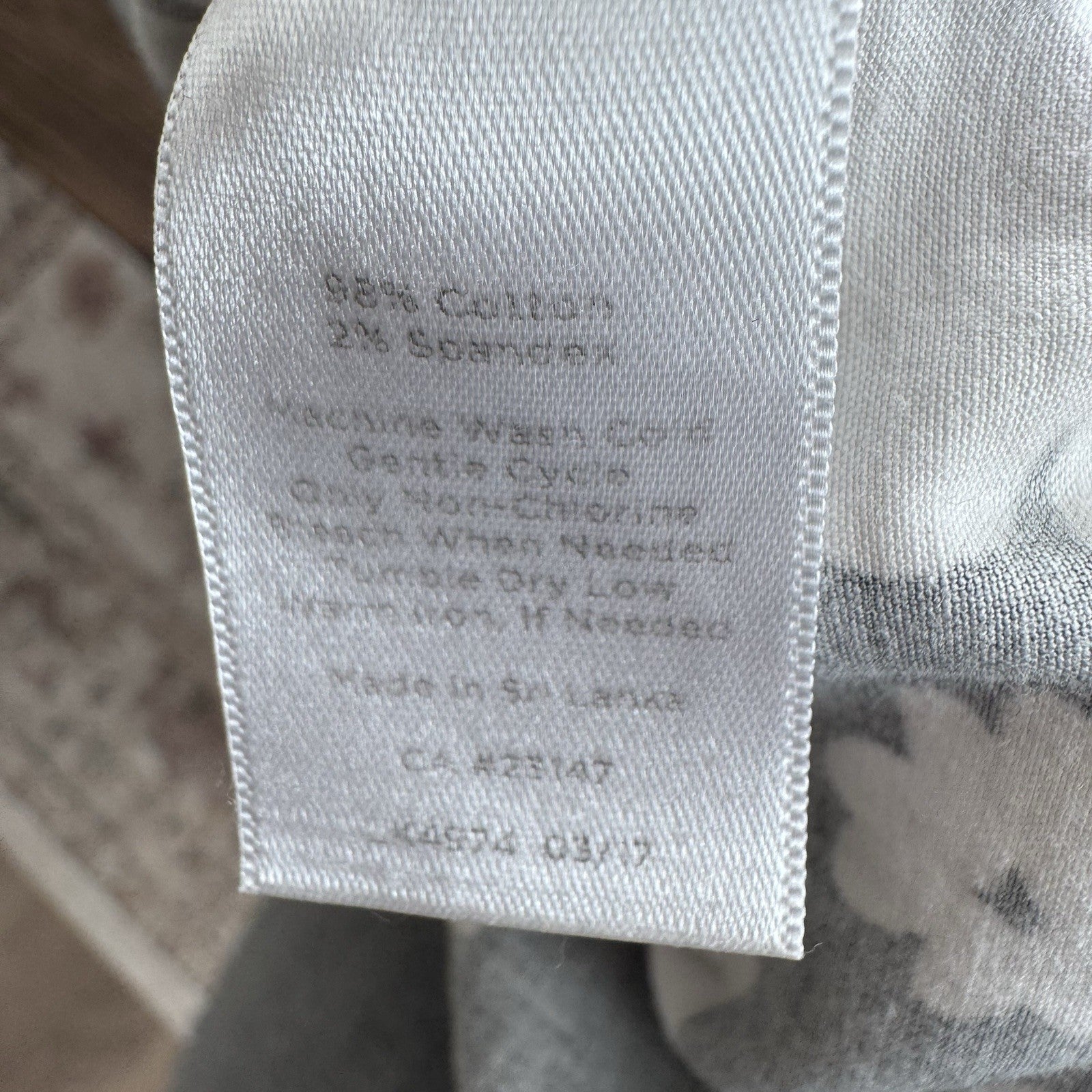 Talbots Women’s Skirt Size 14 Navy White Floral Print Cotton Stretch