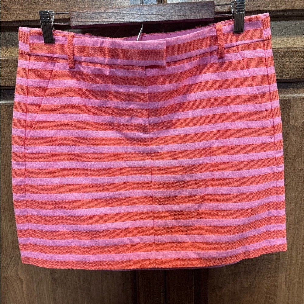 J. Crew Pink and Orange Striped Skirt size 6