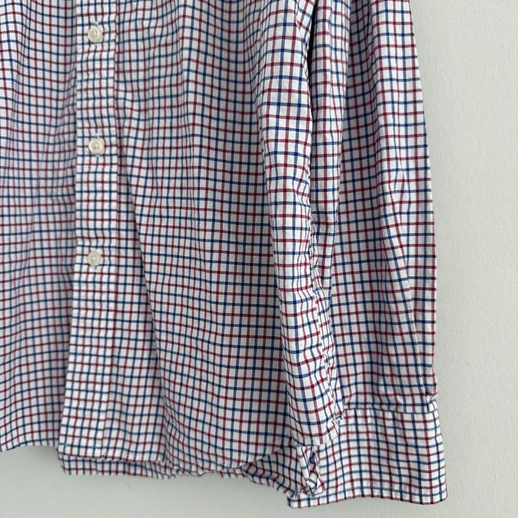 Polo Ralph Lauren Plaid Button Down Shirt Mens M Red Blue Cotton 