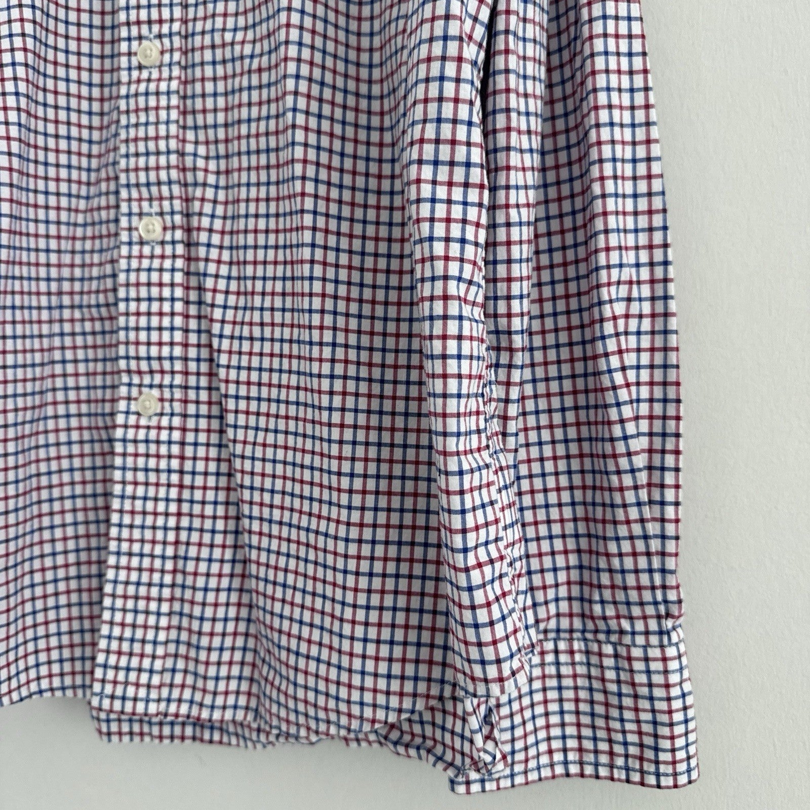 Polo Ralph Lauren Plaid Button Down Shirt Mens M Red Blue Cotton 