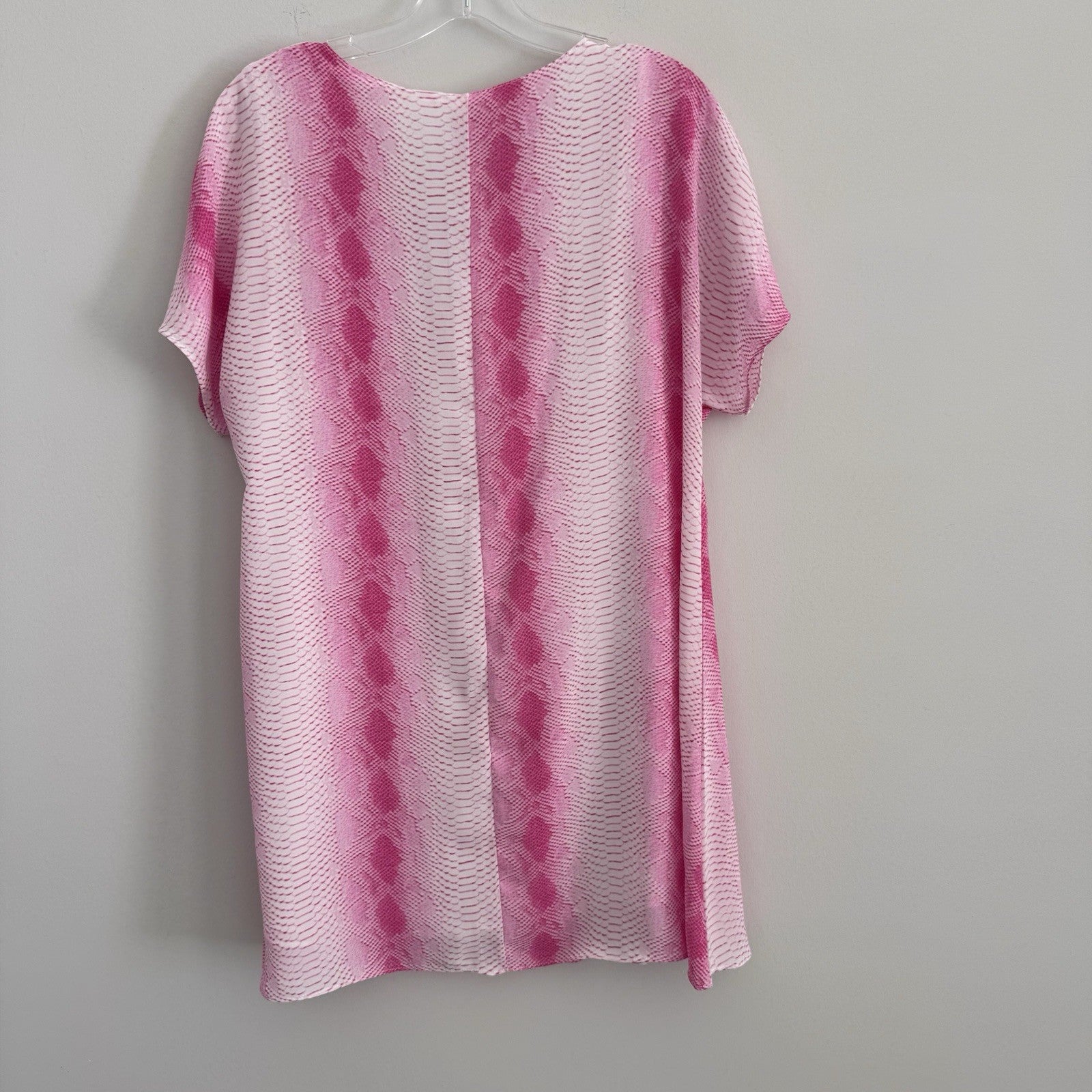 Buddy Love Lolly Pink Snakeskin Tunic Dress Women's Size Small Lace Up Neck Boho