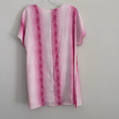 Buddy Love Lolly Pink Snakeskin Tunic Dress Women's Size Small Lace Up Neck Boho