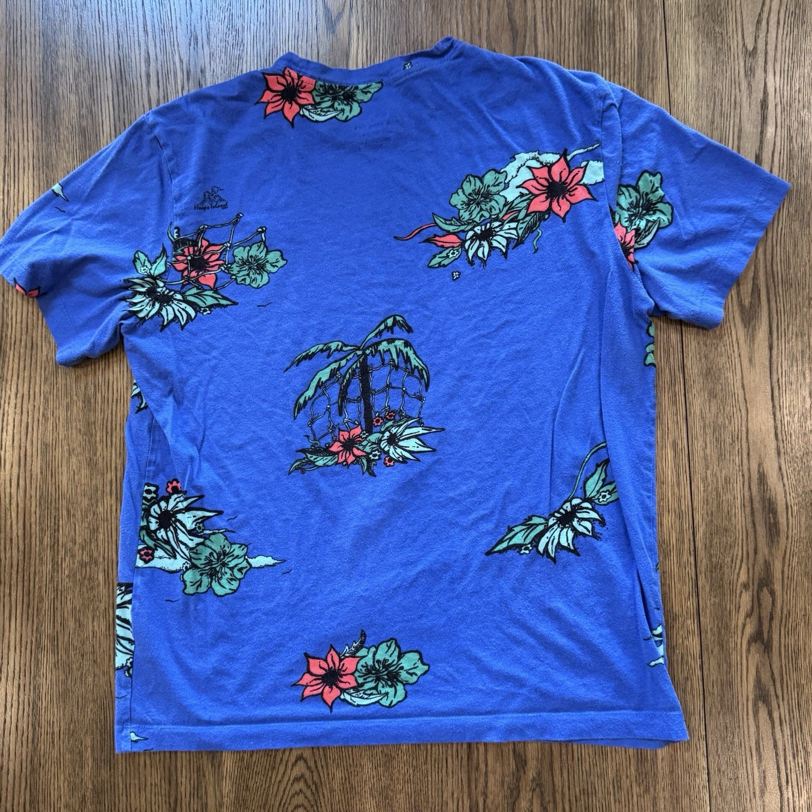 Nike Hoops Island Floral Basketball Tee Size M Blue Tropical Graphic Shirt