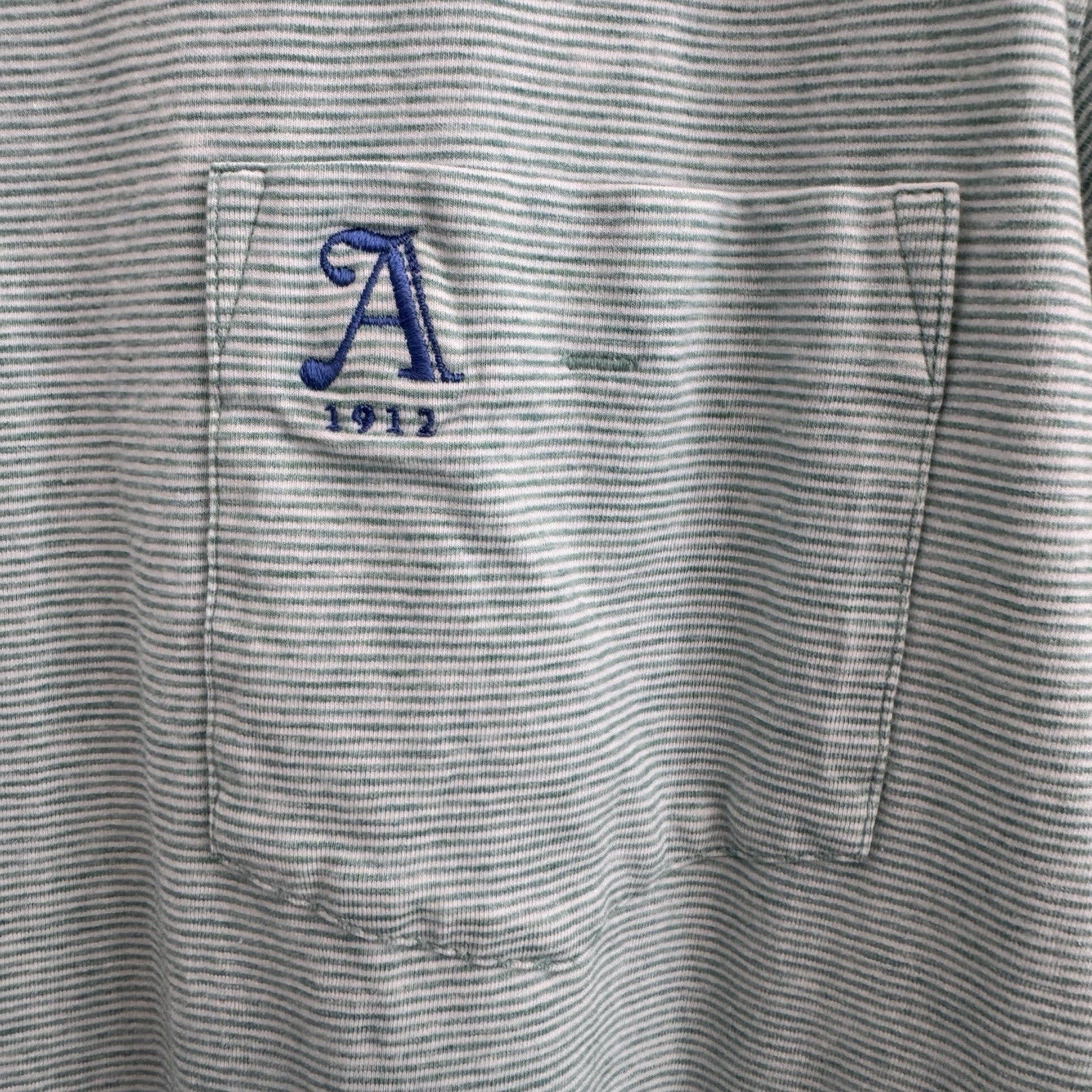B. Draddy Men Medium Pima Cotton Polo Green Striped A 1912 Logo Made In Peru
