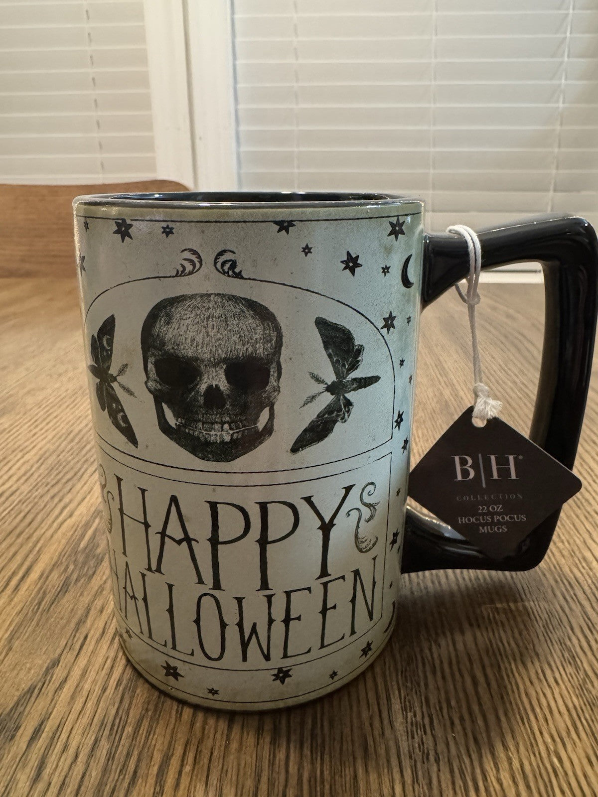 Blue Harbor Hocus Pocus Happy Halloween Skull Large Ceramic 22oz  Coffee Cup Mug