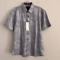 American Breed Smart Shirt Mens Medium Silver Metallic Geometric ss NWT