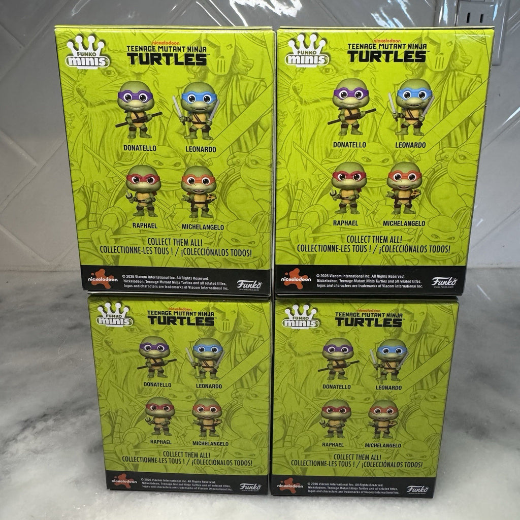 Funko Minis TMNT Set of 4 Donatello Leonardo Raphael Michelangelo NEW Complete