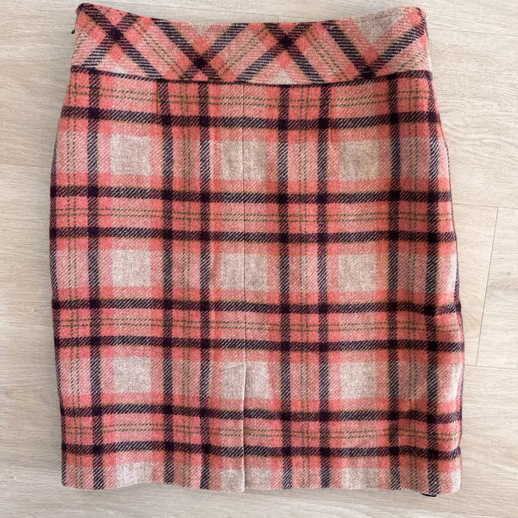 L.L.Bean Women’s Wool Plaid Pencil Skirt 6P Petite Fall Preppy Classic
