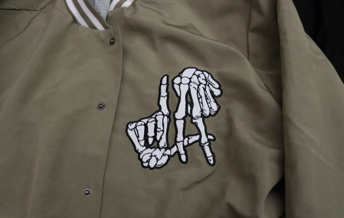 Los Angeles “LA” Khaki Jacket With Gray Hoodie Original Deluxe Supply XL