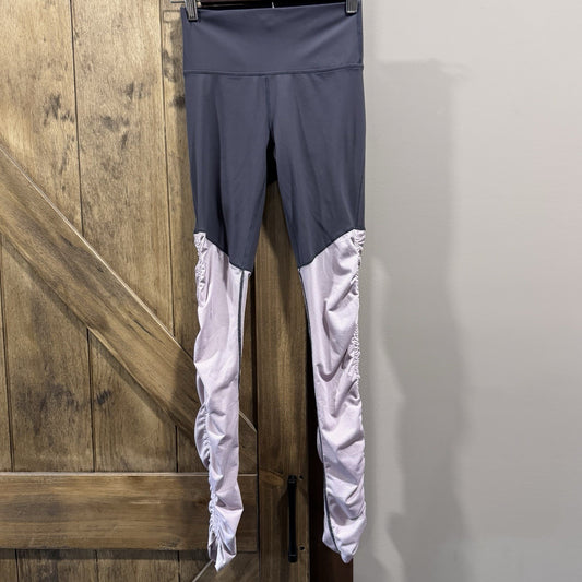 Fabletics Ruched Leggings XXS Gray Pink High Rise Scrunch Ankle Style 136438
