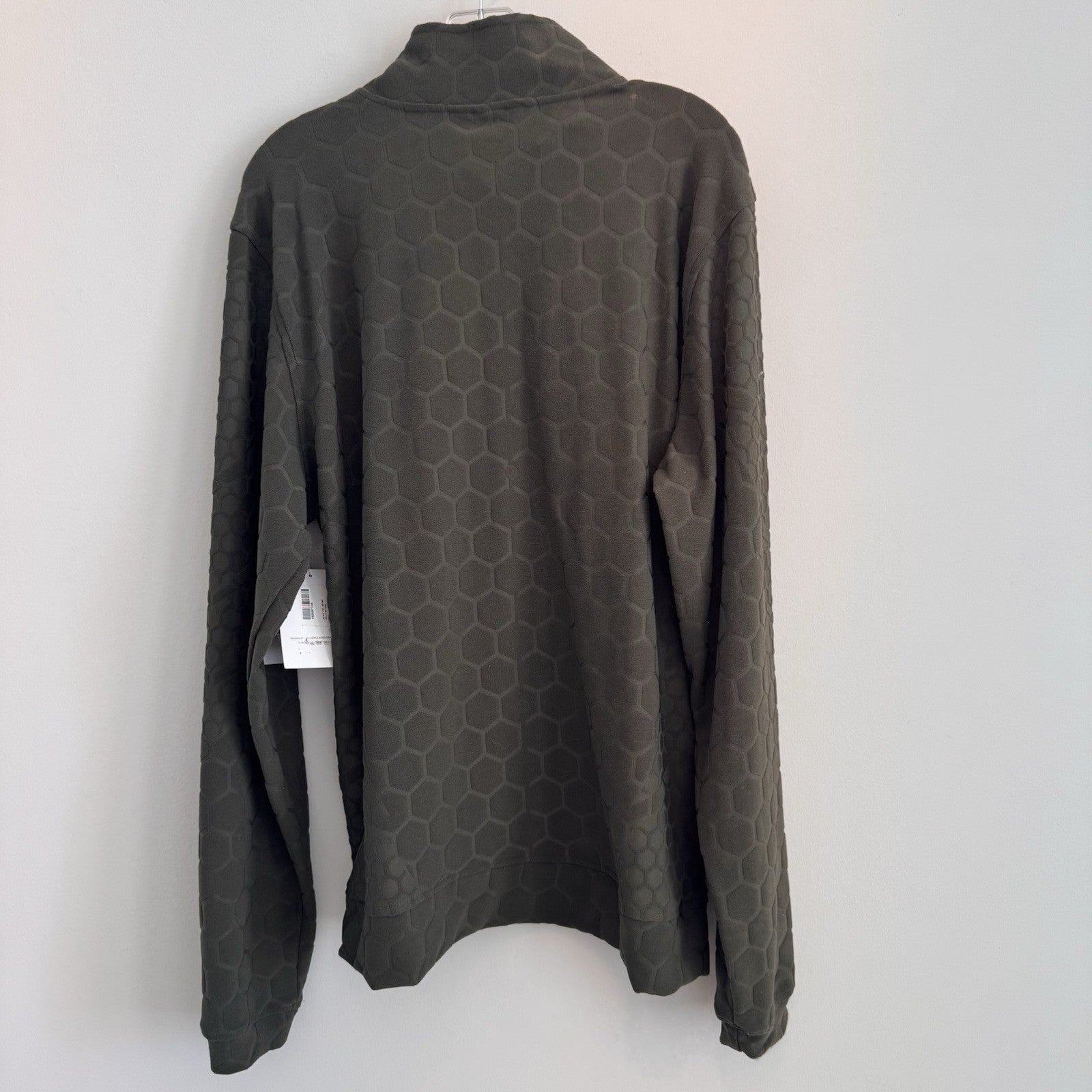 Urban Frontier Mens XL Honeycomb Fleece 1/4 Zip Pullover Jacket Green NWT