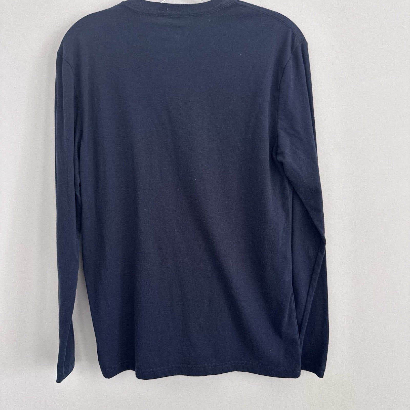 True Classic Navy Long Sleeve T Shirt Mens Small Cotton Blend