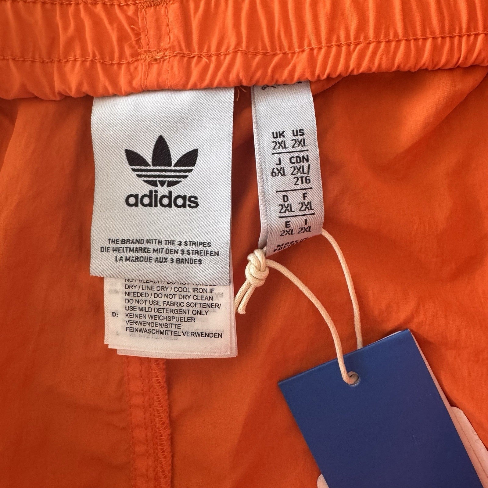 Adidas Originals Men's 2XL Sprinter Shorts Orange Rush 3-Stripe Trefoil NWT