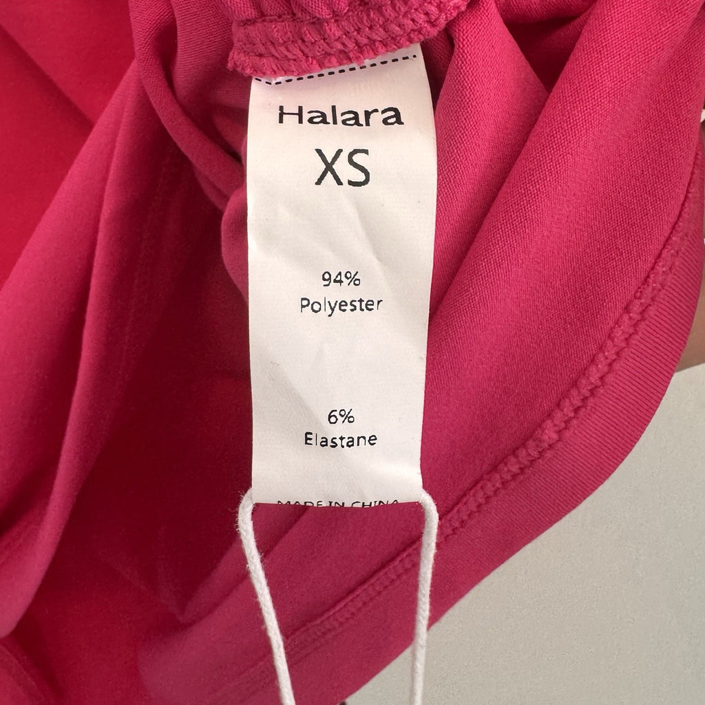 HALARA Pink Wrap Twist Front Top XS Athleisure Stretch Blouse NWT Women’s