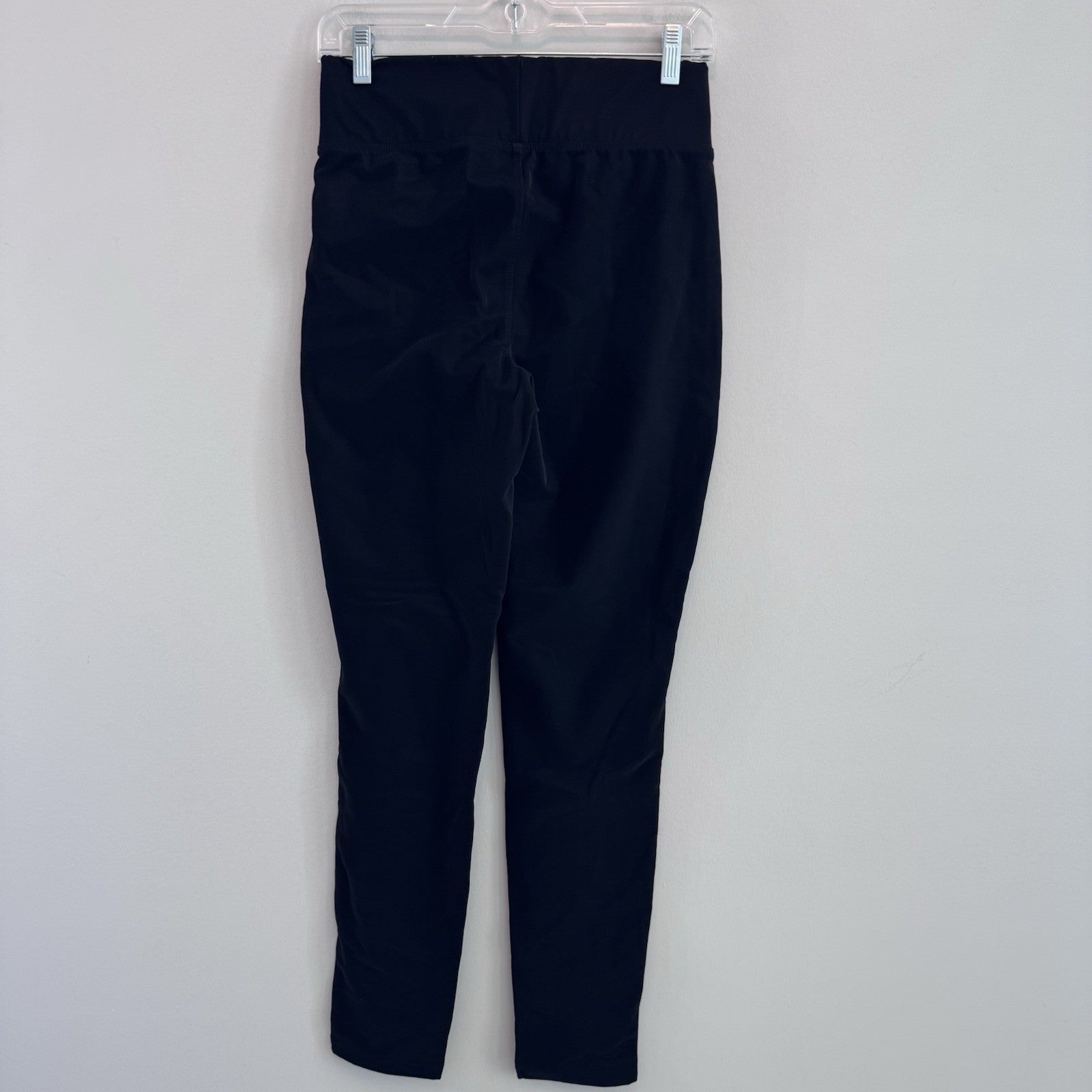 Buckle Black Faux Leather Leggings Women M High Rise Pull On Skinny