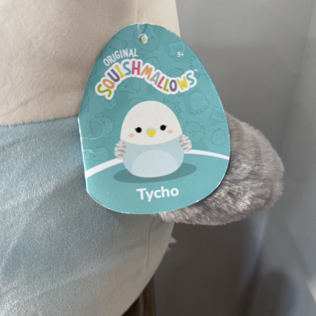 Squishmallows 14-Inch Tycho Blue and White Parakeet Large Ultrasoft Official