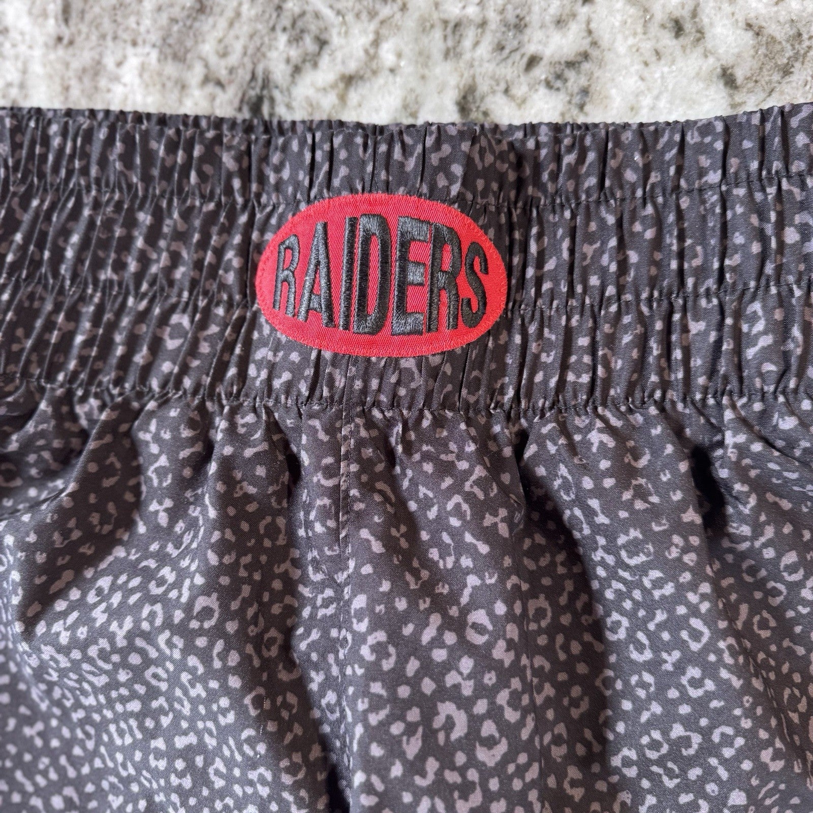 Varsity Spirit Raiders Cheer Shorts S Leopard Print Black Red Trim