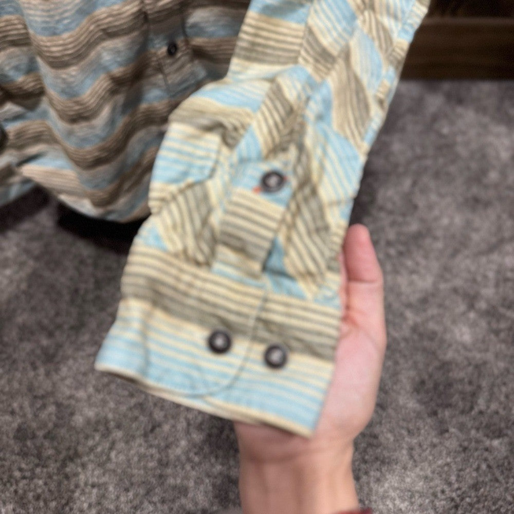 Howler Brothers Striped Long Sleeve Shirt Men's 100% Cotton Casual Button-Up