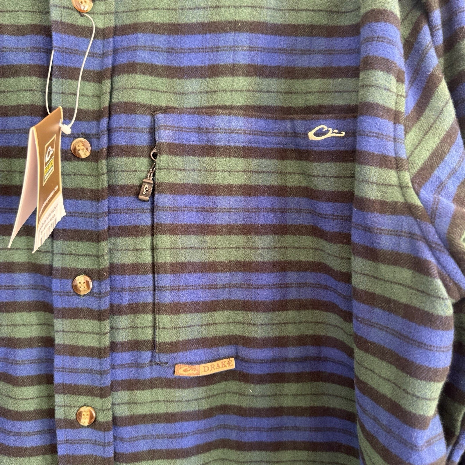NWT medium Men’s Drake Autumn Brushed Twill Plaid Button-Down Long Sleeve Shirt