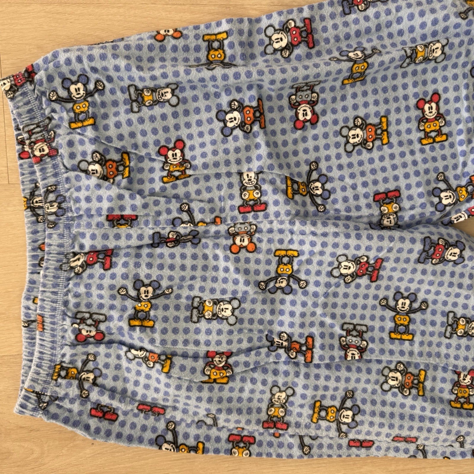 Vintage Mickey Mouse Pajama Set L Disney Flannel Sleepwear Y2K Lounge Set