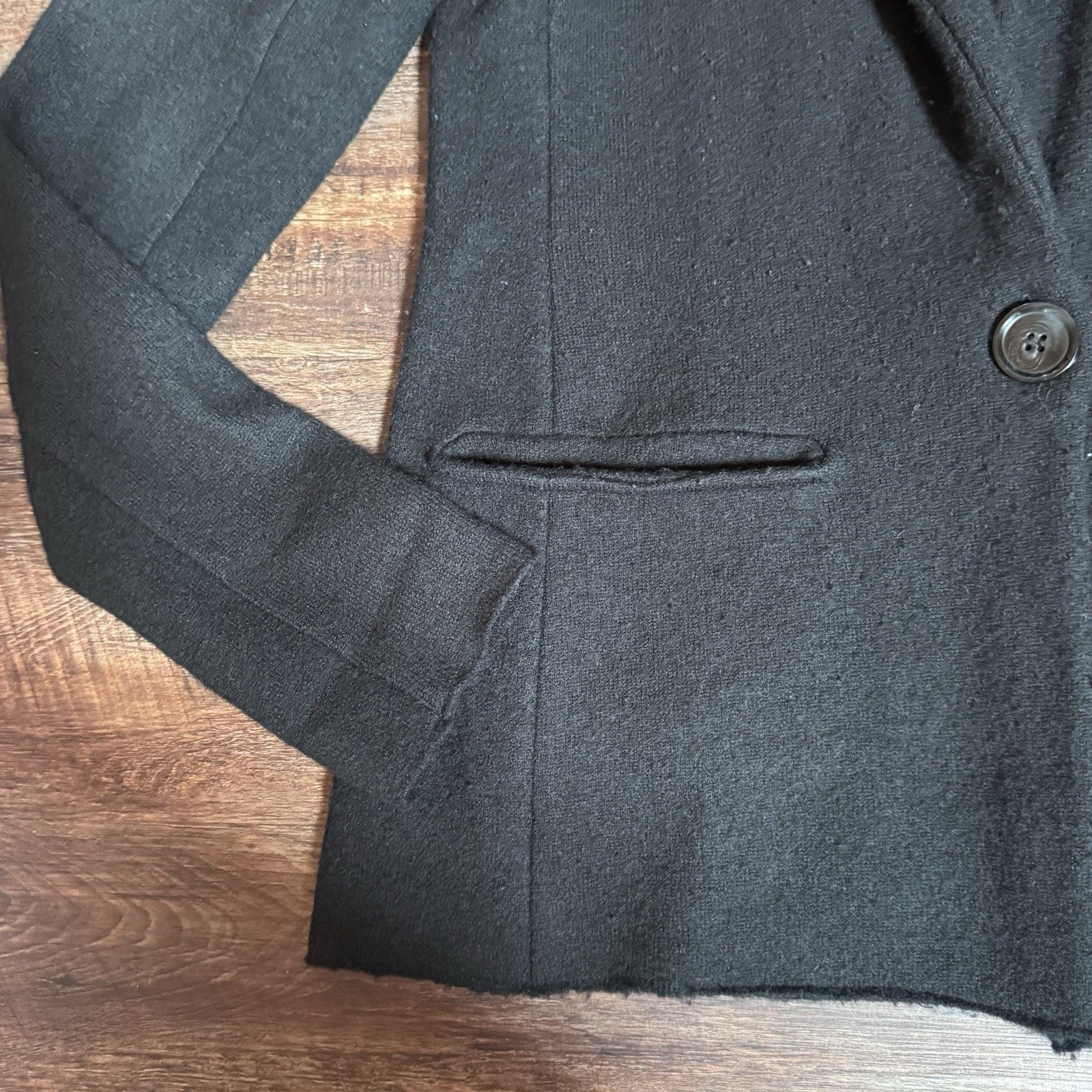 Ann Taylor LOFT Black Blazer Jacket Women’s Medium 100% Merino Wool 1-Button