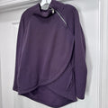 Athleta Medium Cozy Karma Asymmetrical Red Purple Zip Pullover Fleece Jacket EUC