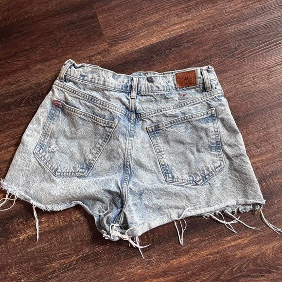 Urban Outfitters BDG Light wash distressed denim shorts size 28 #distresseddenim