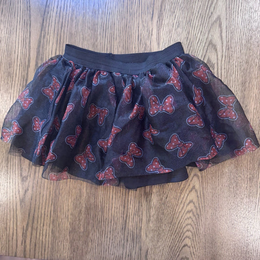 Disney Junior Minnie Mouse Girls Black Tutu Skirt 3T Red Polka Dot Bows 