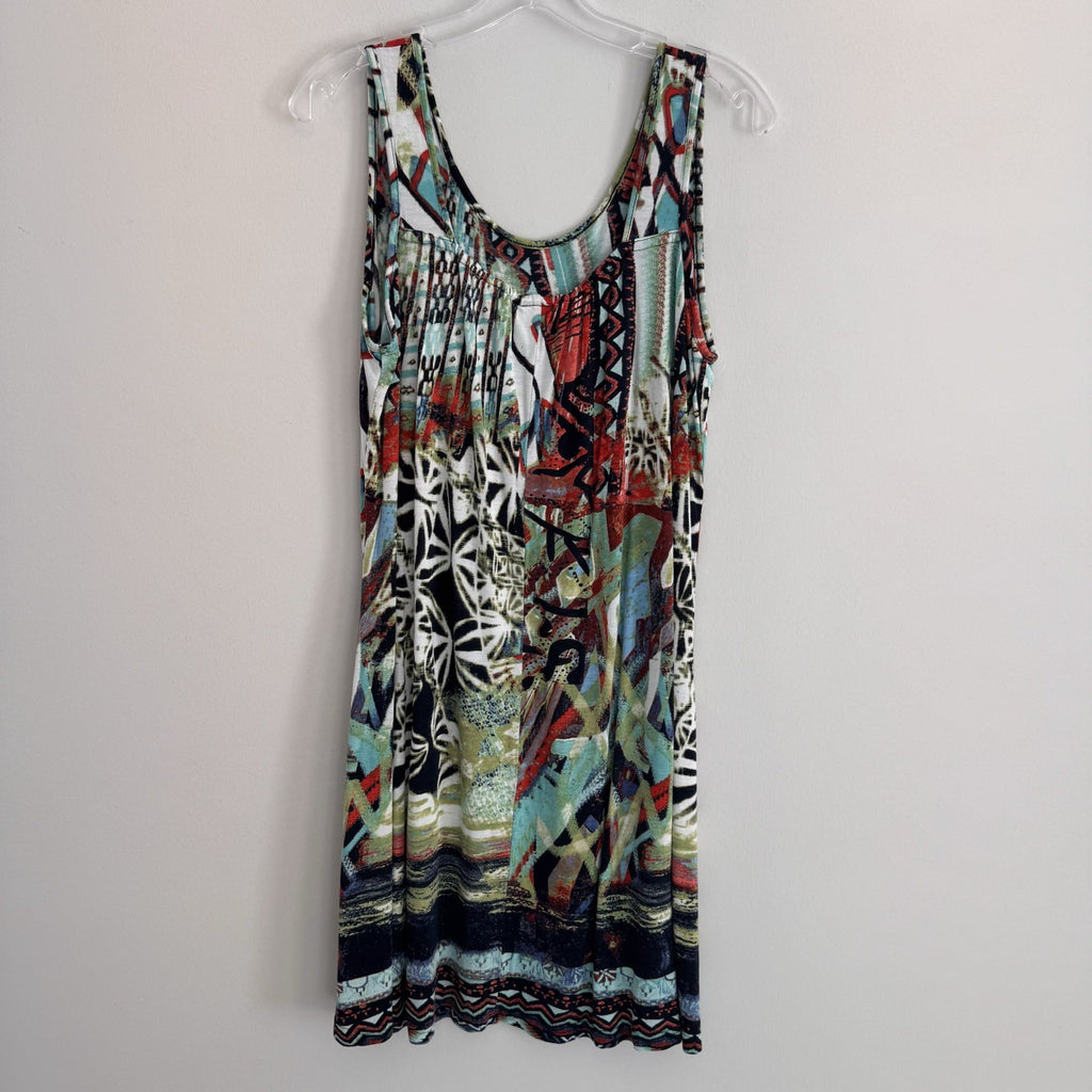 Parsley & Sage Tank Dress Large Boho Abstract Print Sleeveless Women’s