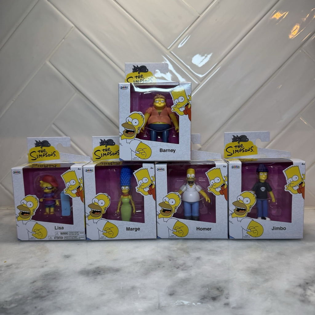 The Simpsons Action Figure Lot Homer Marge Lisa Barney Jimbo Jakks 2.5” Complete