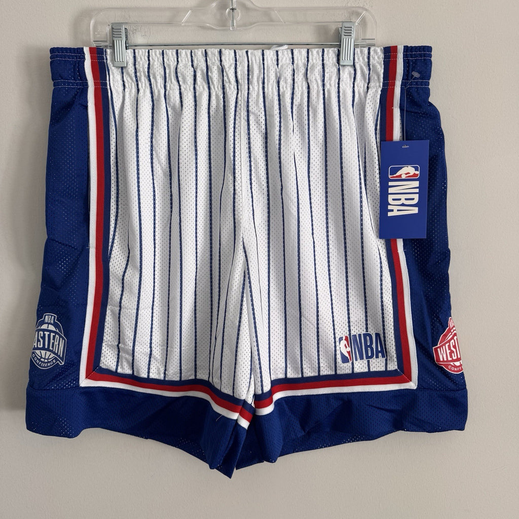 NBA All-Star Western Eastern Conference Big Show Shorts White Blue XL NWT 1996