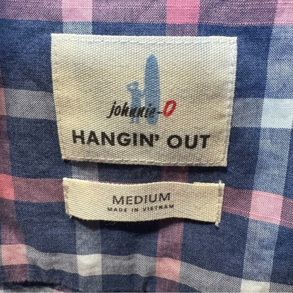 Johnnie-O Hangin' Out Plaid Button Down Shirt Medium Wake Style JMWL4290 Preppy