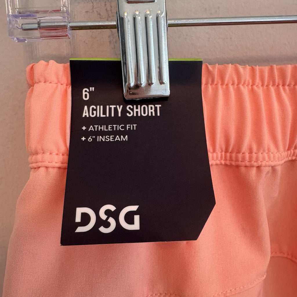 DSG Men's 6" Agility Woven Shorts Size Medium Pink Ray NWT Athletic Running Gym